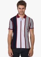 Duke Maroon Striped Polo T-Shirt