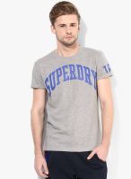 Superdry Grey Printed Round Neck T-Shirt