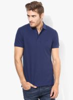United Colors of Benetton Blue Solid Polo T-Shirt