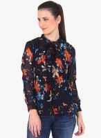 Vvoguish Navy Blue Printed Shirt