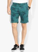 Breakbounce Green Printed Shorts