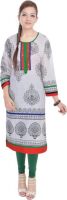 Shop Rajasthan Casual, Formal Self Design, Printed Women's Kurti(Grey)