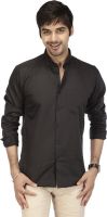 Acropolis Men's Solid Formal Black Shirt
