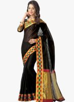 Bhelpuri Bhelpuri Black Zari Border South Cotton Woven Saree