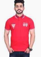 Duke Stardust Red Printed Polo T-Shirts