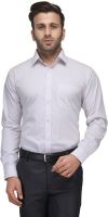 Hancock Men's Printed Formal White Shirt