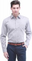 Jogur Men's Solid Formal Grey Shirt