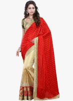 Lookslady Red Embroidered Saree