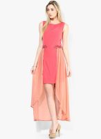 Mysterious Miss Peach Solid Assymetric Dress