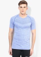 Nike Light Blue Solid Round Neck T-Shirts