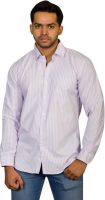 Ruti Men's Striped Formal Purple Shirt