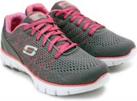 Skechers Skech-Flex Gym & Fitness Shoes(Grey, Pink)