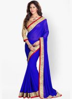 Sourbh Sarees Blue Embroidered Saree