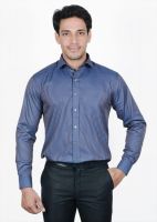 The Mods Men's Checkered Formal Blue Shirt