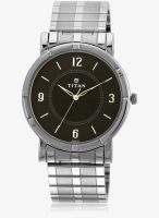 Titan 1639Sm03 Silver/Black Analog Watch