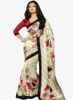 Triveni Sarees Cream Printed Saree