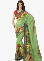 Triveni Sarees Green Printed Saree