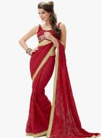 Triveni Sarees Maroon Solid Saree