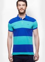 United Colors of Benetton Green Striped Polo T-Shirts