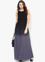 Vero Moda Blue Colored Solid Maxi Dress With Belt