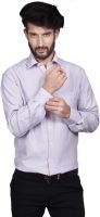 Yorkshire Men's Striped Formal Purple Shirt