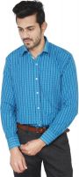 Zuricch Men's Checkered Formal Light Blue Shirt