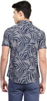 Atorse Men's Printed Casual Blue Shirt