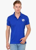 Alba Blue Solid Polo T-Shirt