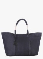 Alessio69 Navy Blue Leather Shoppers Bag