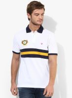 Allen Solly White Striped Polo T-Shirt