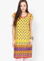 Alma Yellow Printed Kurta