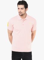 American Crew Pink Solid Polo T-Shirt
