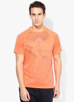 Asics Orange Round Neck T-Shirt