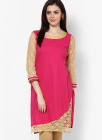 Aum Pink Solid Kurtis