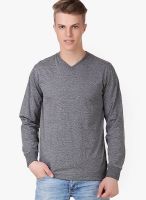 Aventura Outfitters Grey Solid V Neck T-Shirts