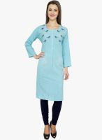 Bhama Couture Aqua Blue Embroidered Kurta