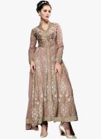 Blissta Brown Embroidered Dress Material