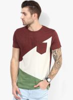 Blue Saint Multicoloured Colored Solid Round Neck T-Shirt