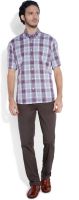 ColorPlus Men's Checkered Casual Grey Shirt