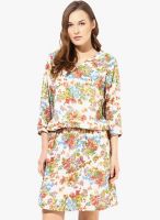 Color Cocktail Multicoloured Printed Peplum Dress