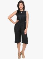 Cottinfab Black Solid Jumpsuit