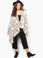 Dorothy Perkins Cream Fine Check Wrap Shrug