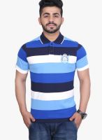 Duke Stardust Navy Blue Striped Polo T-Shirts