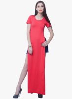 Faballey Pink Colored Solid Asymmetric Dress