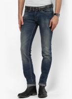 Gas Blue Low Rise Skinny Fit Jeans