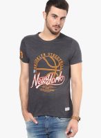 Henry and Smith Grey Printed Round Neck T-Shirts