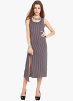 Hope and Luck Grey Striped Shift Dress