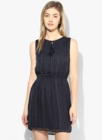 I AM FOR YOU Navy Blue Colored Striped Shift Dress