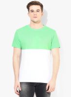 Incult Green Solid Round Neck T-Shirts
