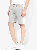 Incult Grey Marl Shorts With Off White Cut And Sew Panel